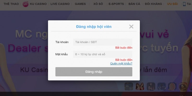 Đăng nhập Kubet77 rất đơn giản chỉ với 3 bước